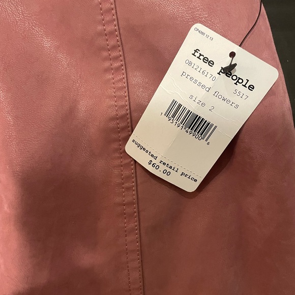 NWT Free People Modern Femme Vegan Suede Mini Pink - Picture 10 of 10